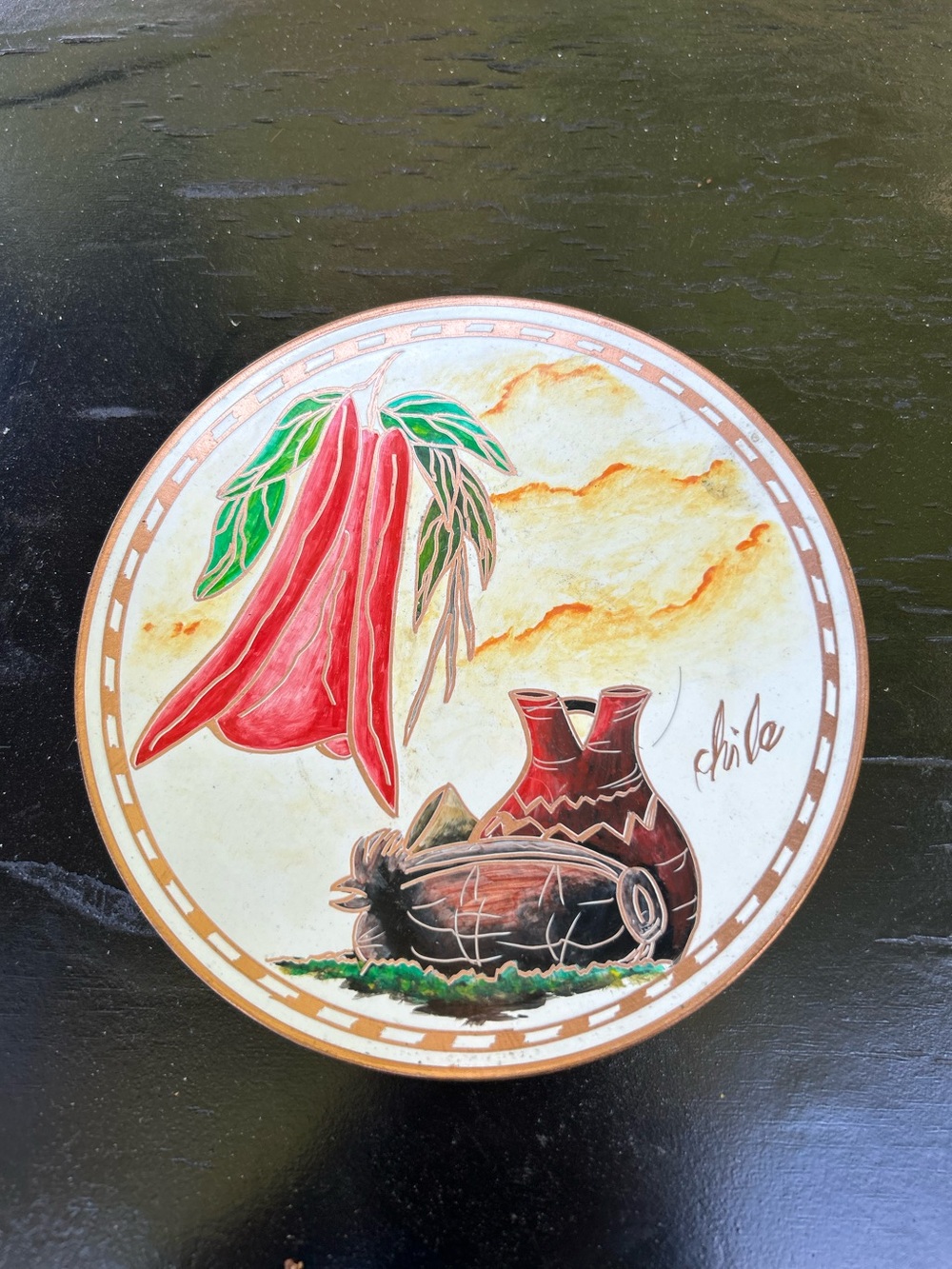 Unique Hand-Painted Chili Wall Plate wall decor- Unbranded